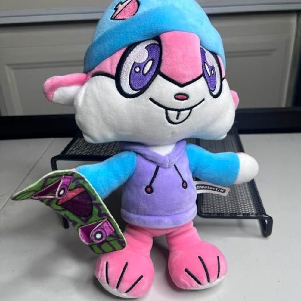 CreatorInk ZHC Plush with Skateboard Pink Blue YouTuber Creator Ink Rare